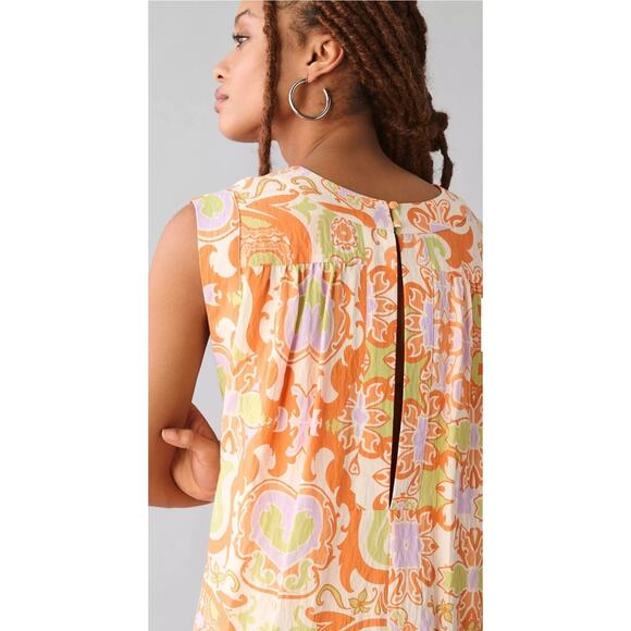 Anthropplogie Maeve Maxi Tunic Dress Size XS Vibrant Comfy Oversized Midi Pocket - Picture 3 of 13